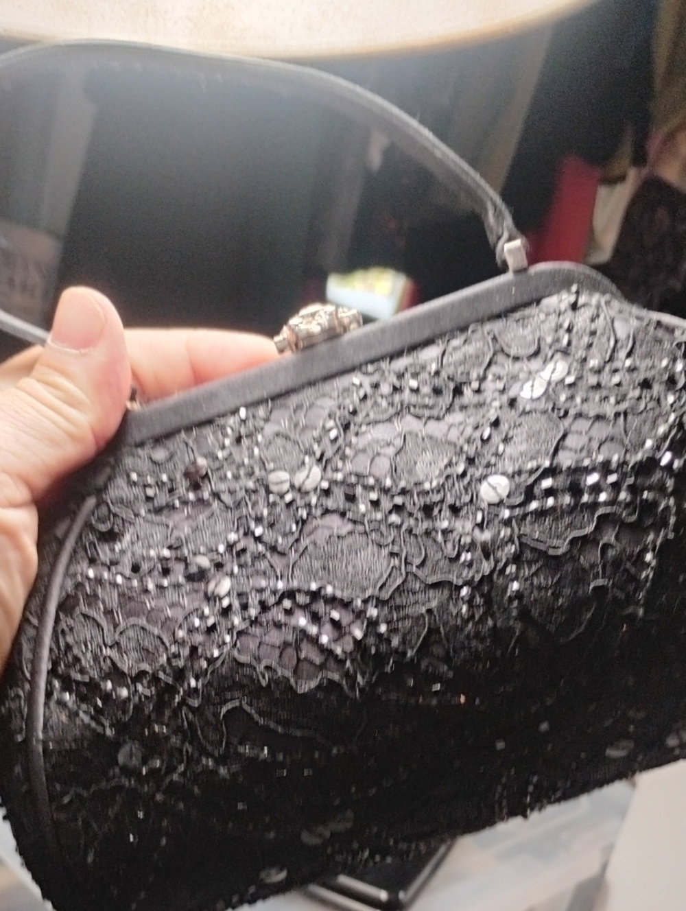 Talbots Vintage Black Beaded Purse/Clutch Vintage And Wonderful - Picture 8 of 11